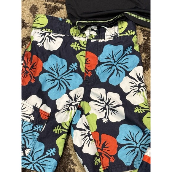 Boys S Small 5-6 Swim Trunks Shorts Rash Guard Gymboree wonder Nation Lot Of 6 - Picture 5 of 7